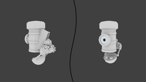 Robot head driver eye/gear modem mouth