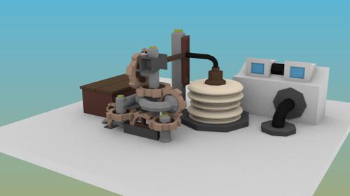 Advanced low poly Gear Train