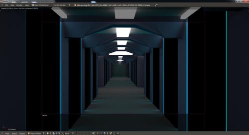 Futuristic corridor - cycles render