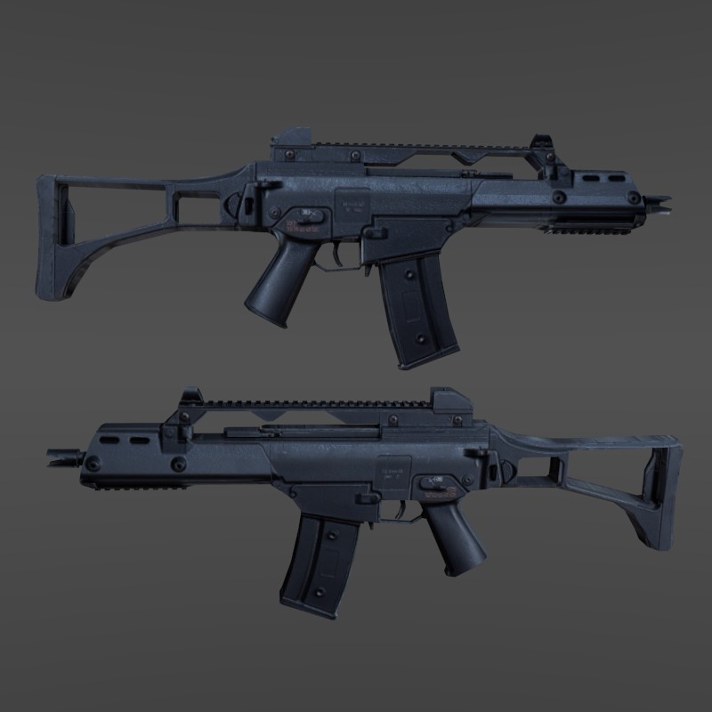 Low poly G36c + 2k texture