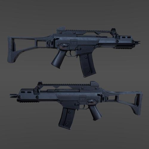 Low poly G36c + 2k texture