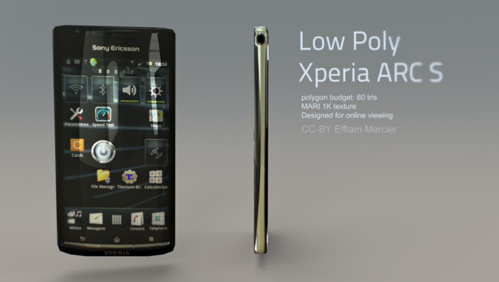 Xperia ARC S Lowpoly +1K texture