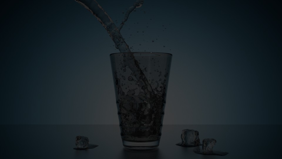 Realistic water in a glass.