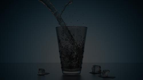Realistic water in a glass.