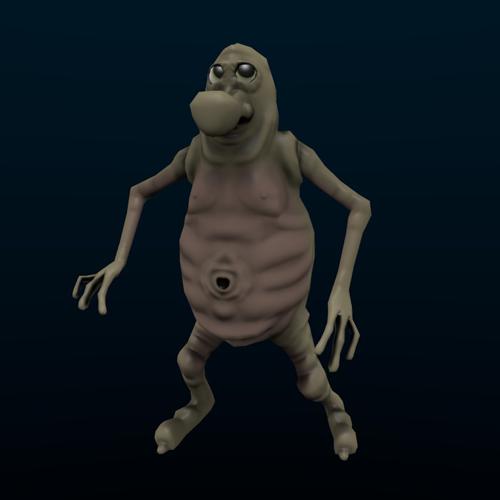 Low Poly Troll Rigged. Textured