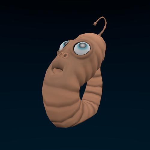 LowPoly Worm Character Rigged and Textured