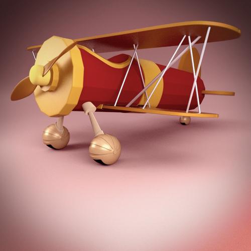 Cartoon Biplane