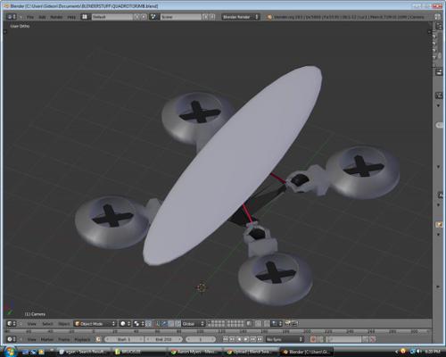 Quad Rotor Silver Surfboard
