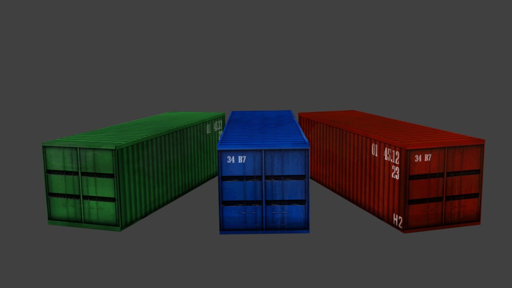 Low Poly Shipping Containers