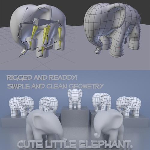 Cute Little Elephant model  Rigged and readdy
