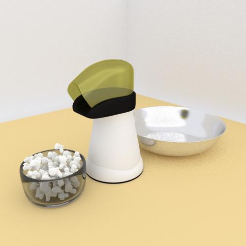 Popcorn popper  with popcorn.