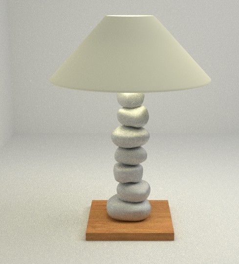 Lamp with stone stand