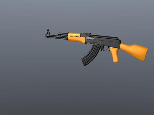 High-poly AK-47 Textured