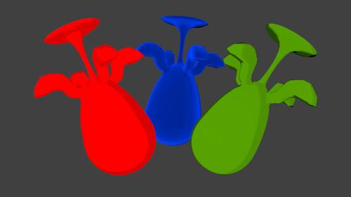 Three Similar Cartoonish Materials
