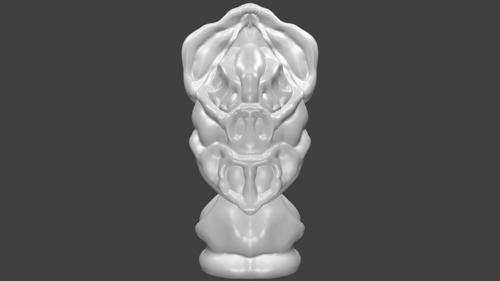 Alien Head Bust Untextured