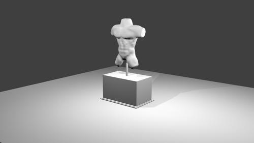 Human Male Bust Untextured