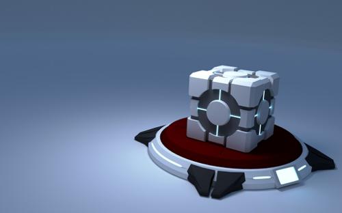 Portal Weighted Storage Cube with button