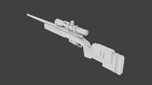 M40A5 Sniper Rifle Low Poly