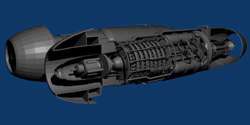 Jumo 004 jet engine  low poly