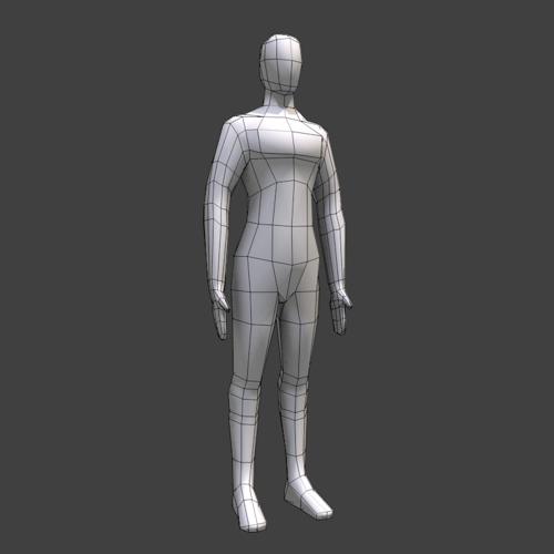 Very Low Poly Human Basemesh