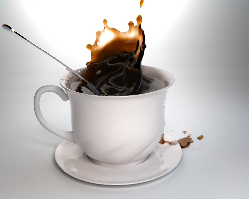 Coffee splash on cup