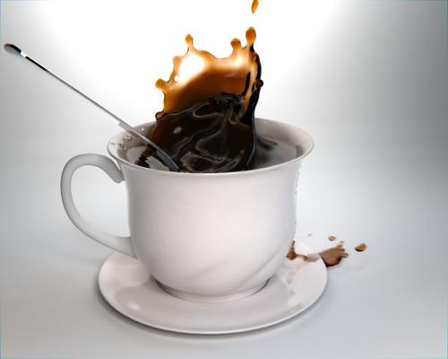 Coffee splash on cup