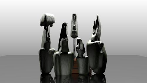 Easter island statues
