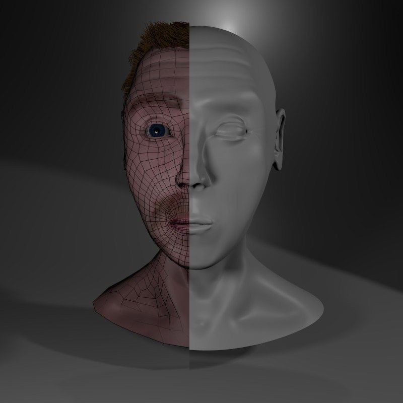 Sculpted Head Repology and Textures included