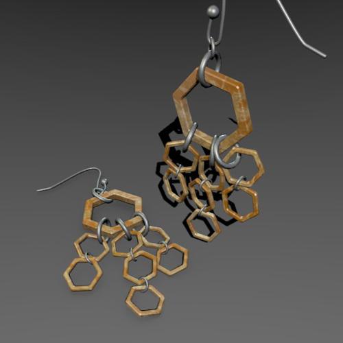 Hexagon Earrings