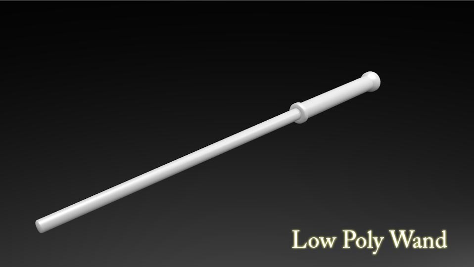 Low Poly Wand untextured