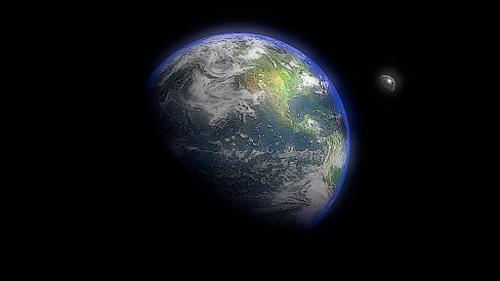 Earth and moon
