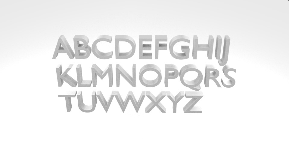 Simple 3D alphabet