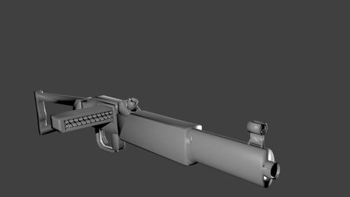 Machinegun inspired in METRO 2033 untextured (fan art)