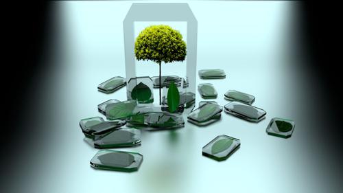 Glass leaves