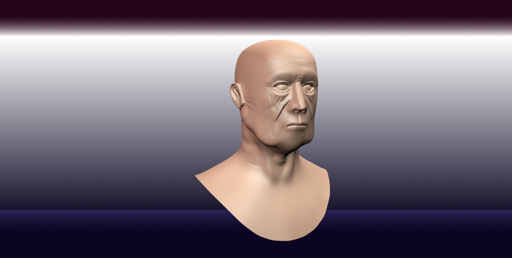 Realistic Old Man Head