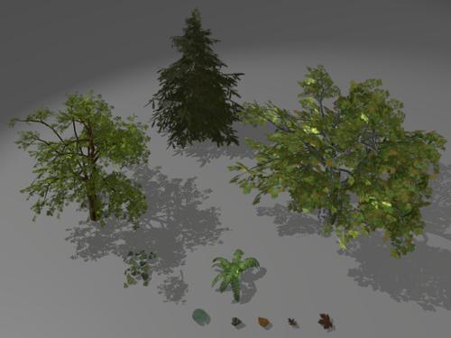 Low-poly foliage