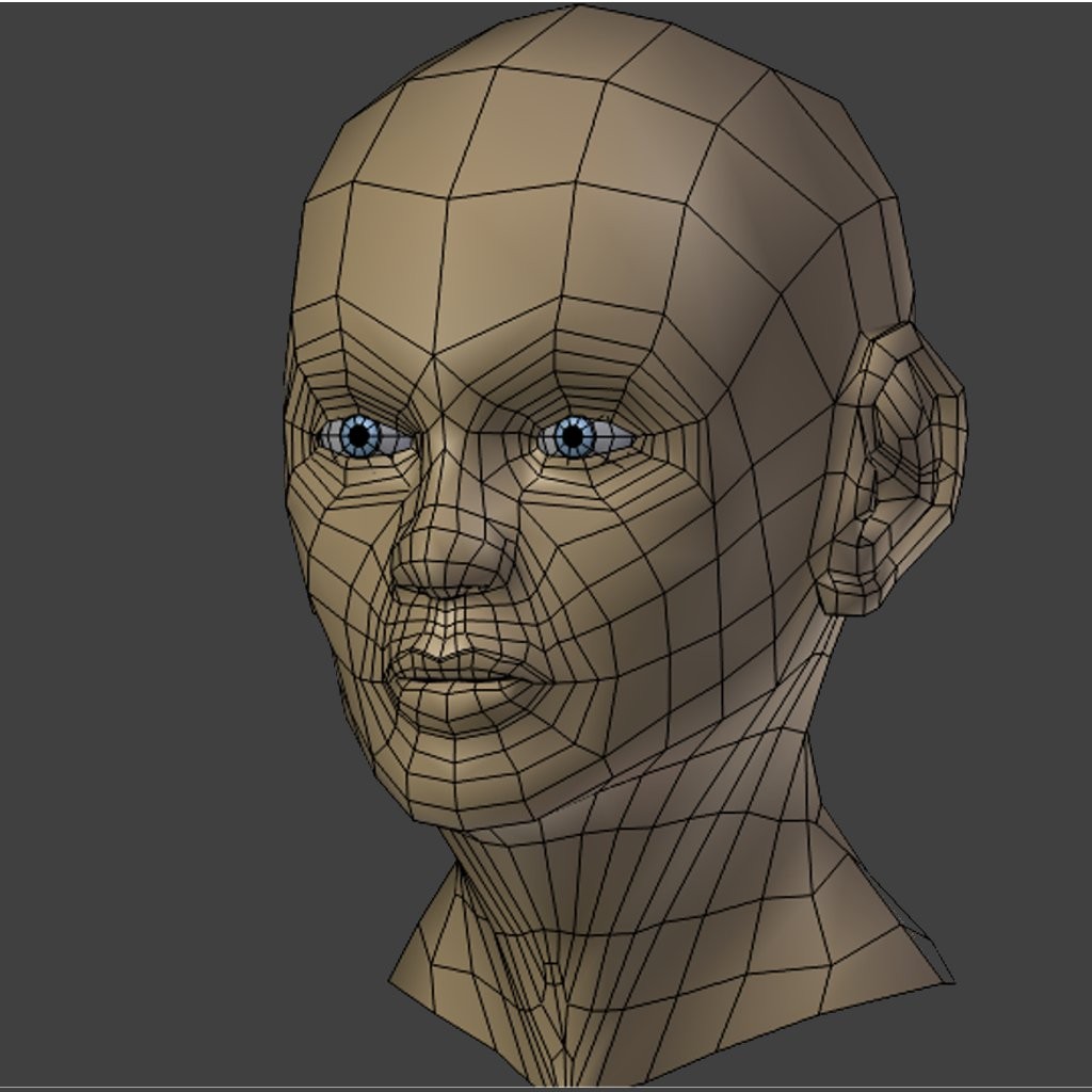 Female Head-relatively low poly