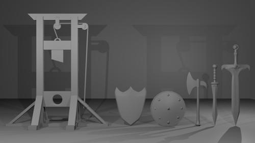 Ancient Melee Weapon pack  untextured