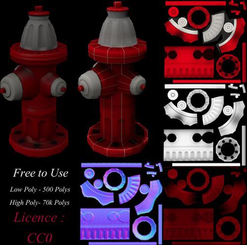 Fire Hydrant Low Poly 500 Polys