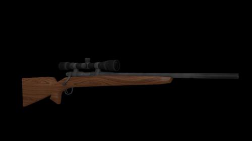 LowPoly Rifle with separate Scope!