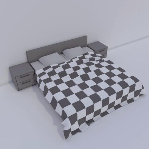 IKEA s Oppdal double size bed with simple bedside tables