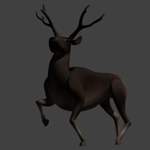 Deer - Stag - Low Poly