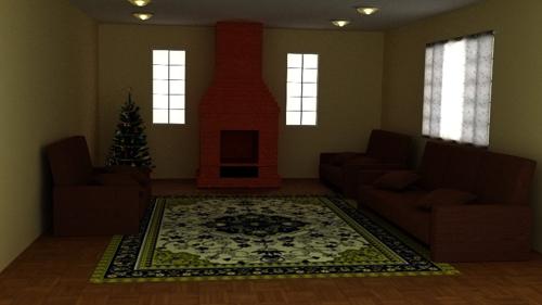 Sala com lareira