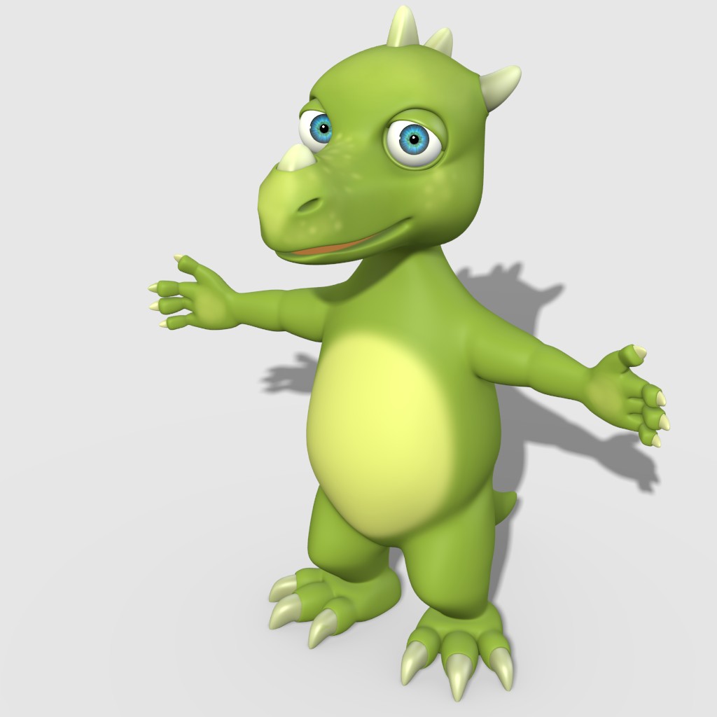 Cartoon dragon  no rig