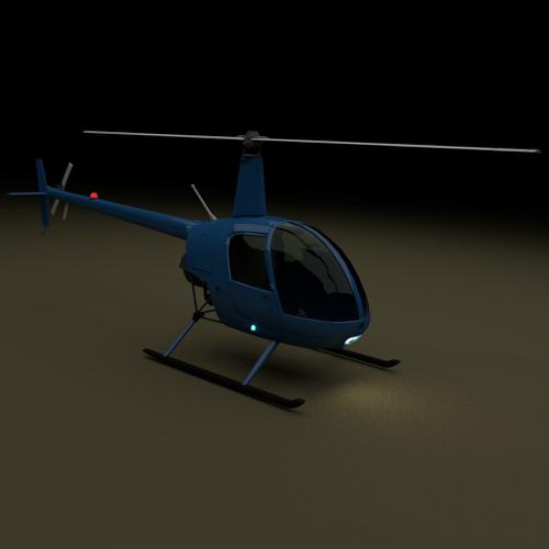 Robinson R22 Helicopter with Cycles Materials