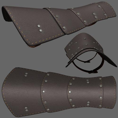 Leather Splint highpoly and unwrapped medium poly