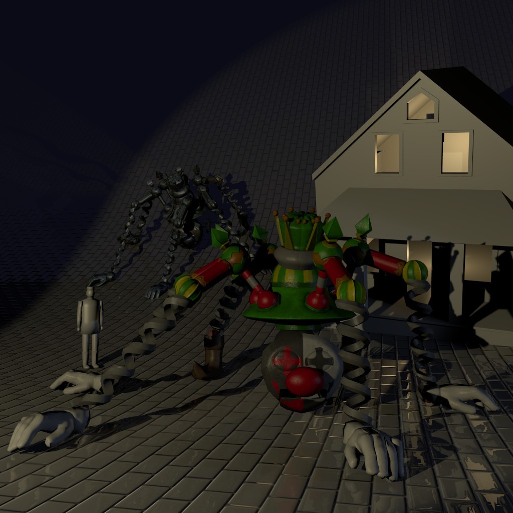 Clown Robot Rigged Textured