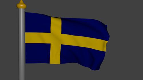 Animated flag with swedish texture