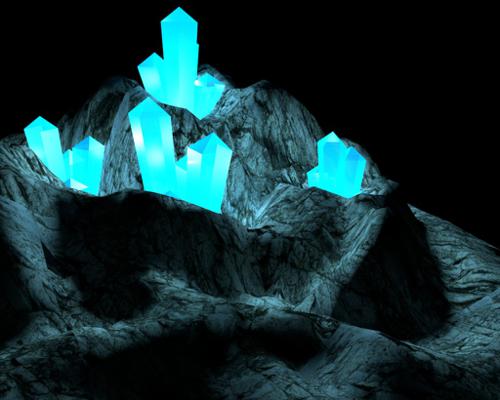 Crystal cave scene