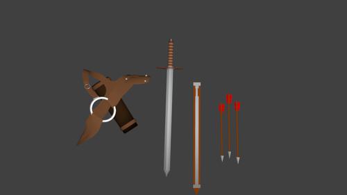Belt with sword and arrows